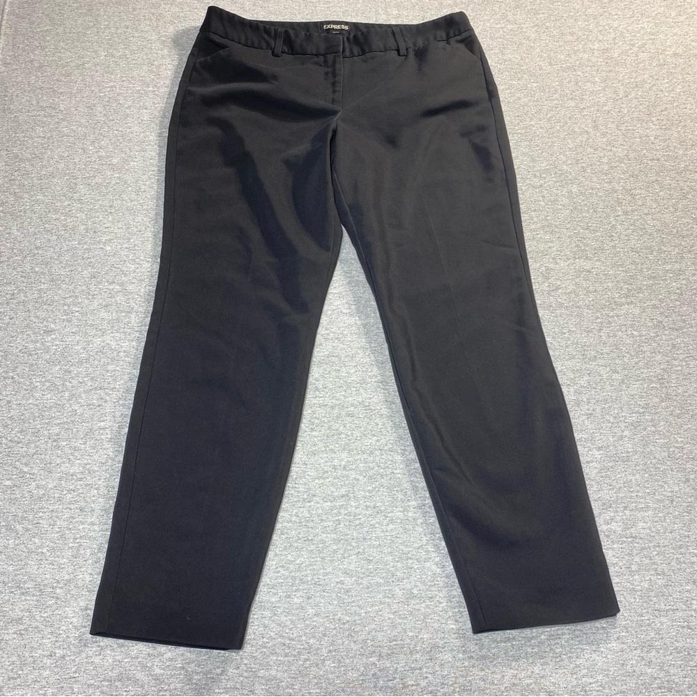 Express Pants Women's 10 Black The Editor Ankle Mid Rise Business Career Slacks